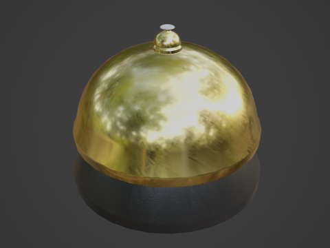 Gold Reception Bell 3D Model