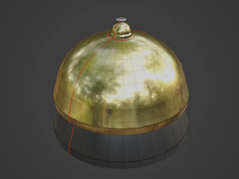 Gold Reception Bell 3D Model