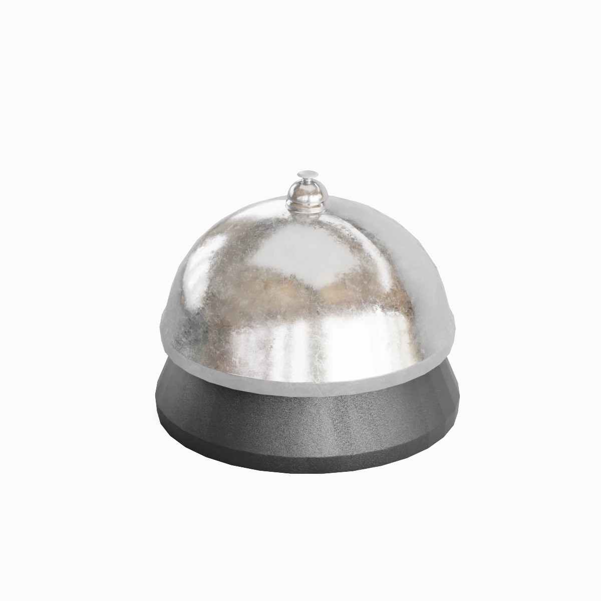 Silver Reception Bell 3D Model .c4d .max .obj .3ds .fbx .stl .blend 