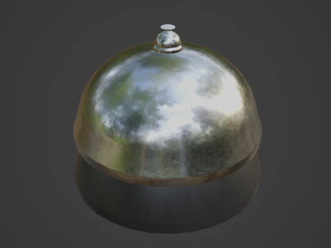 Silver Reception Bell 3D Model