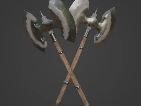 Fantasy Medieval Axe 02 3D Model