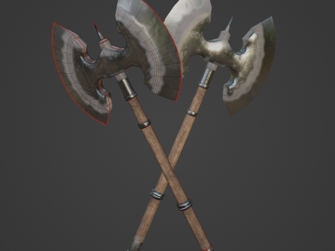 Fantasy Medieval Axe 02 3Dモデル