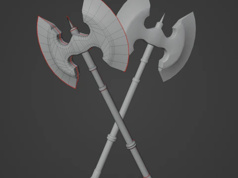 Fantasy Medieval Axe 02 3D Model