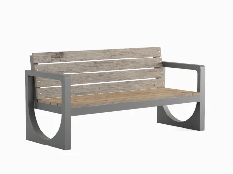 Modern Outdoor Bench 3D Model
