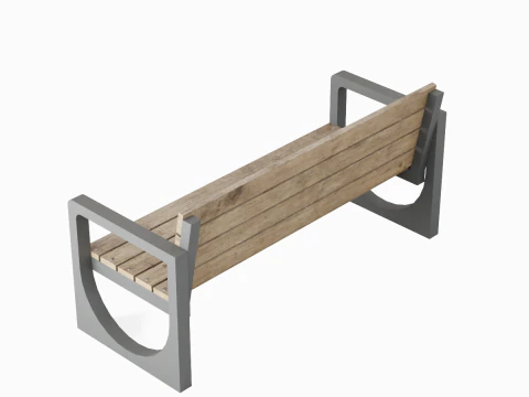 Modern Outdoor Bench 3D Model