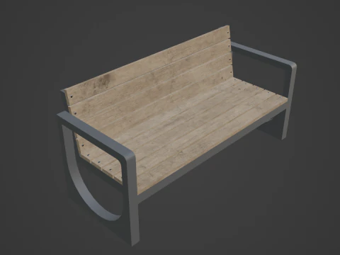 Modern Outdoor Bench 3D Model
