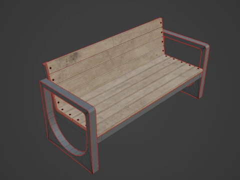 Modern Outdoor Bench 3D Model