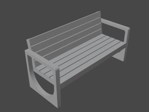 Modern Outdoor Bench 3D Model