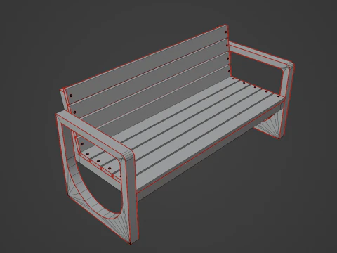 Modern Outdoor Bench 3D Model