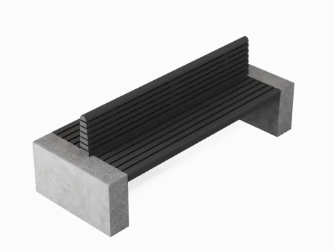 Panchina da esterno moderna 02 Modello 3D