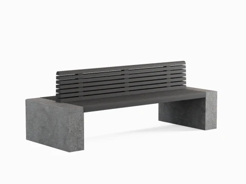 Modern Outdoor Bench 02 3D Model