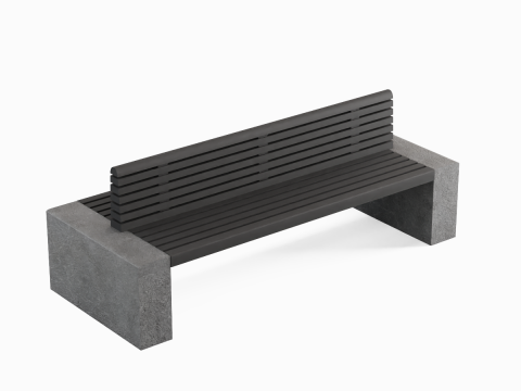 Modern Outdoor Bench 02 3D Model