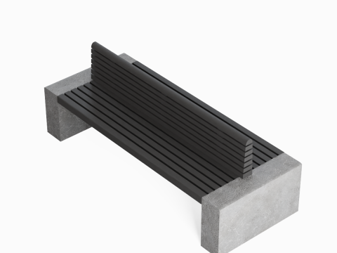 Modern Outdoor Bench 02 3D Model