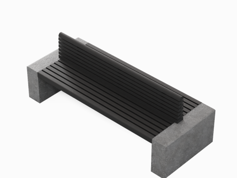 Modern Outdoor Bench 02 3D Model