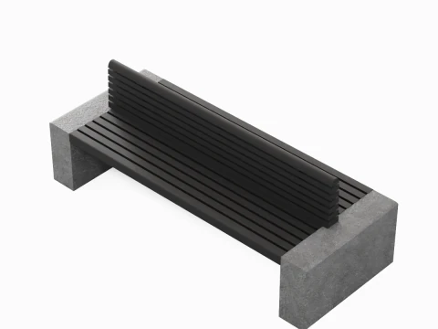Modern Outdoor Bench 02 3D Model