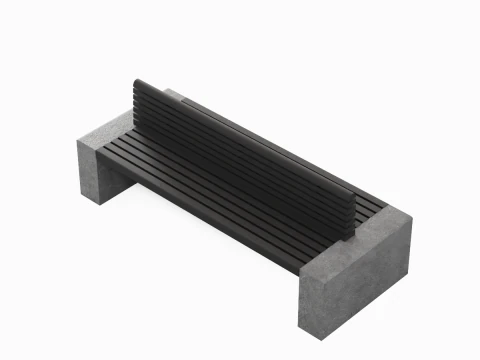 Modern Outdoor Bench 02 3D Model