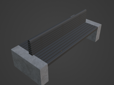 Modern Outdoor Bench 02 3D Model