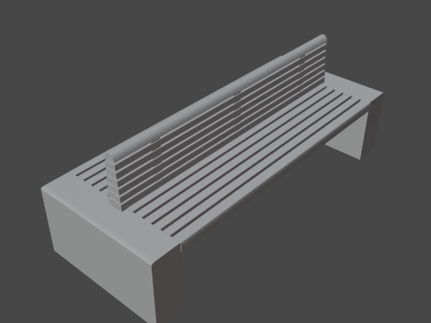 Modern Outdoor Bench 02 3D Model