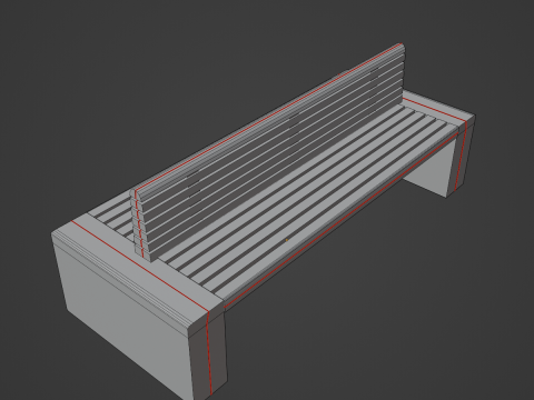 Modern Outdoor Bench 02 3D Model