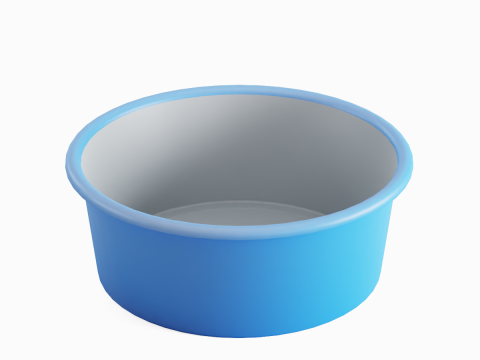 Simple Plastic Wash Basin 01 Modello 3D