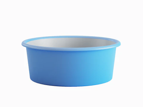 Simple Plastic Wash Basin 01 3D Model