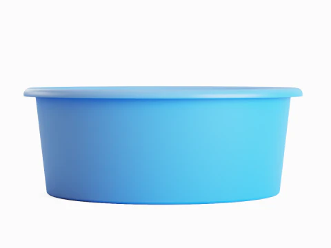 Simple Plastic Wash Basin 01 3D Model