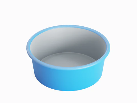 Simple Plastic Wash Basin 01 3D Model