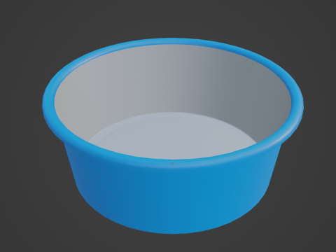 Simple Plastic Wash Basin 01 Model 3D