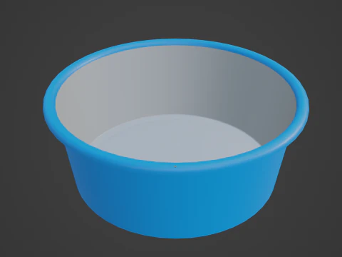 Simple Plastic Wash Basin 01 3D Model