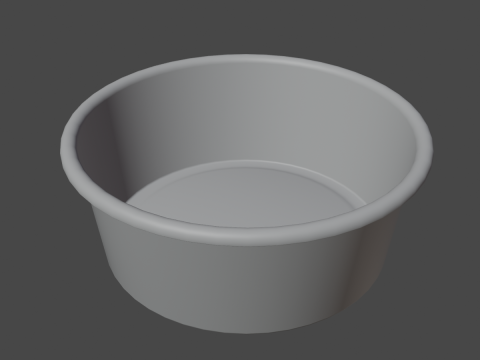 Simple Plastic Wash Basin 01 Model 3D