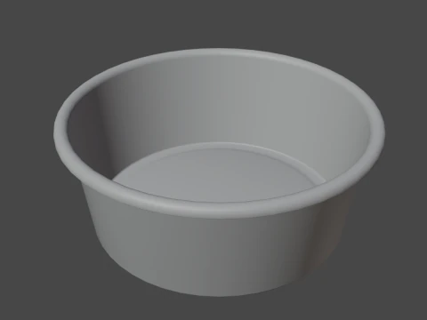 Simple Plastic Wash Basin 01 3D Model