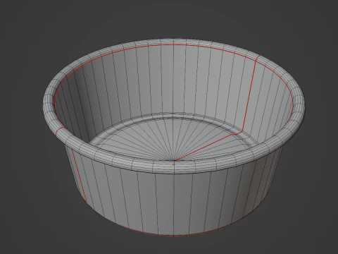 Simple Plastic Wash Basin 01 3D Model