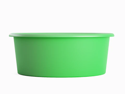 Simple Plastic Wash Basin 02 3D Model