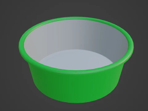 Simple Plastic Wash Basin 02 3D Model