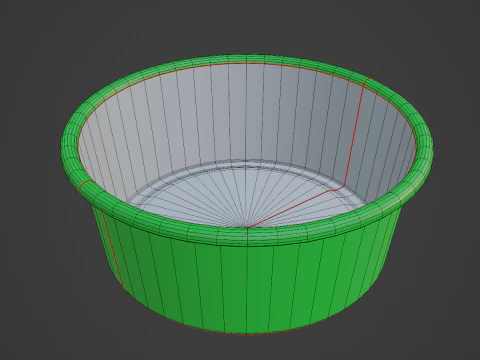 Simple Plastic Wash Basin 02 3D Model