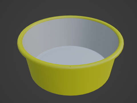 Simple Plastic Wash Basin 03 3D Model