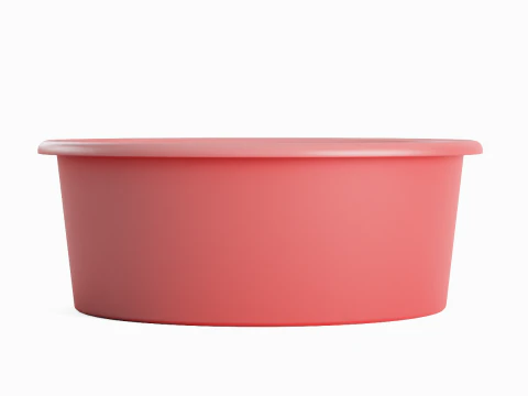 Simple Plastic Wash Basin 04 3D Model