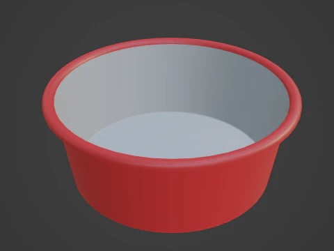 Simple Plastic Wash Basin 04 3D Model