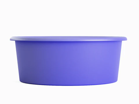 Simple Plastic Wash Basin 05 3D Model