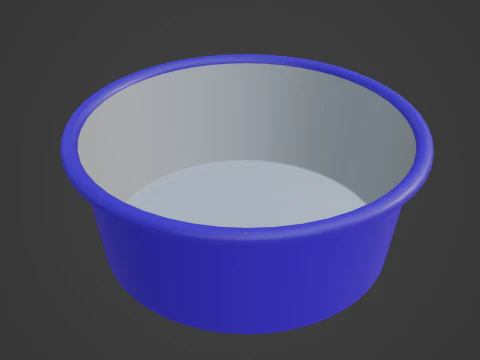 Simple Plastic Wash Basin 05 3D Model
