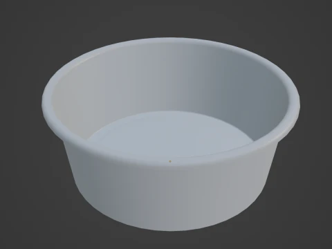 Simple Plastic Wash Basin 06 3D Model