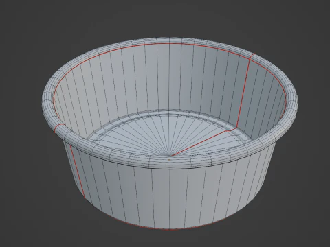 Simple Plastic Wash Basin 06 3D Model