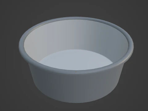 Simple Plastic Wash Basin 07 3D Model