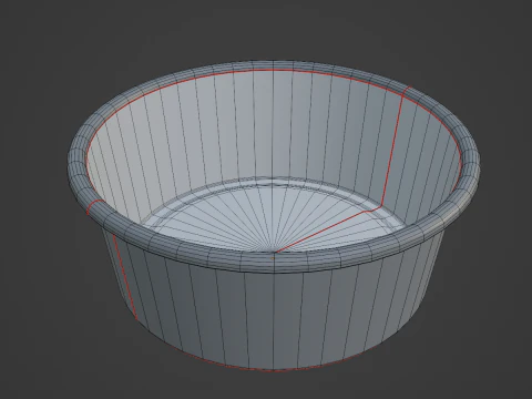 Simple Plastic Wash Basin 07 3D Model