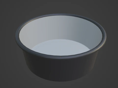 Simple Plastic Wash Basin 08 3D Model