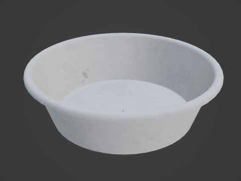 Simple Plastic Wash Basin B 01 3D Model