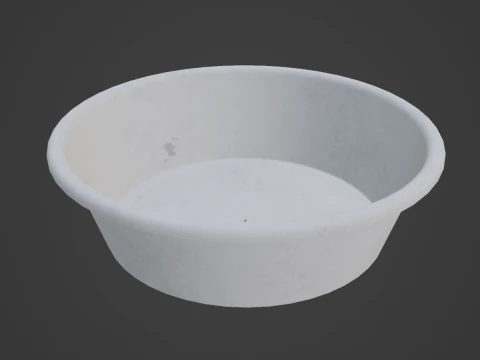 Simple Plastic Wash Basin B 01 3D Model