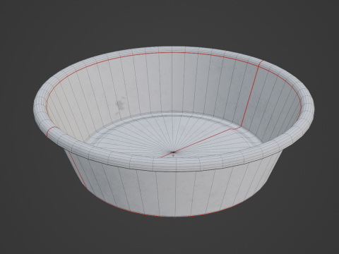 Simple Plastic Wash Basin B 01 3D Model