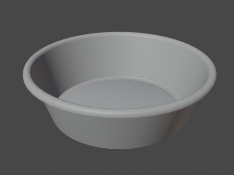 Simple Plastic Wash Basin B 01 3D Model