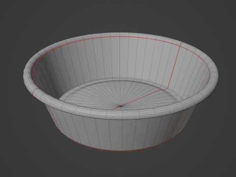 Simple Plastic Wash Basin B 01 3D Model